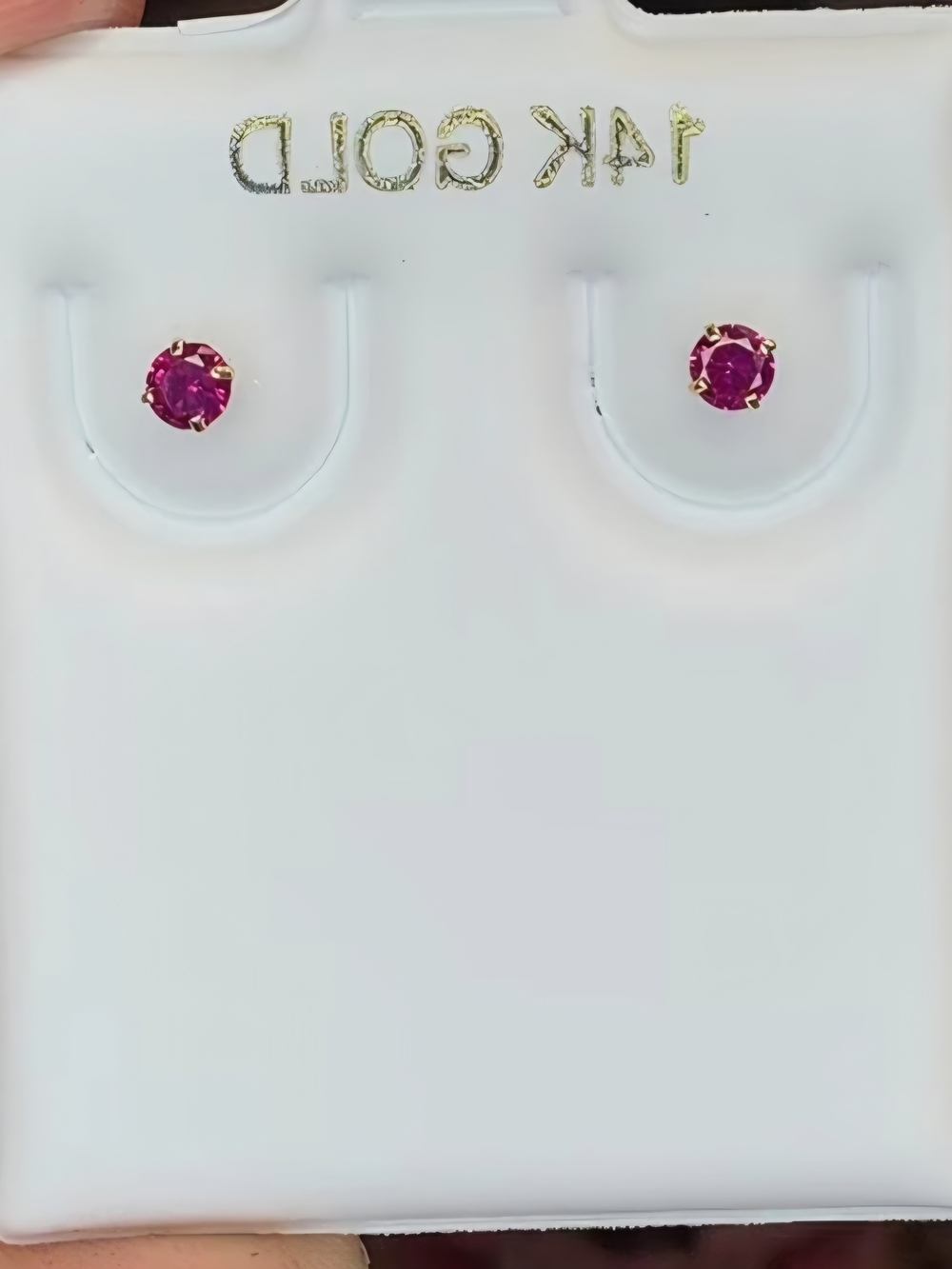 14K Gold Pink 1/2ct Rubies Stud Earrings
